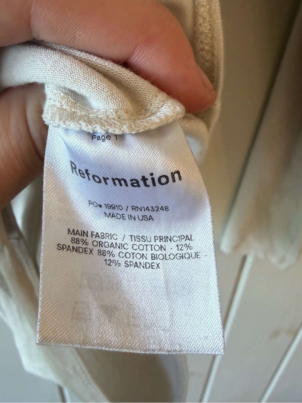 Reformation Long-Sleeve Button-Up Henley Bodysuit in Beige, Size Small - Picture 3 of 6